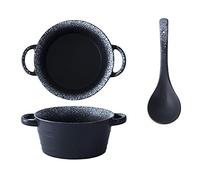 Set of 2 Ceramic Bowl, Soup Bowls with Handle Breakfast Noodle Fruit Bowl Design Dessert Soup Bowl Restaurant Home Decoration