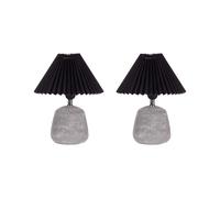 Set of 2 Ceramic Table Lamps Black ZEYI