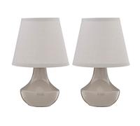 Set of 2 Ceramic Table Lamps Grey