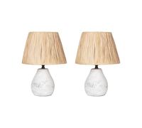 Set of 2 Ceramic Table Lamps White ARWADITO [EEK: E]