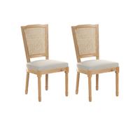 Set of 2 Chairs BONANZA Wood Light Brown/ Beige