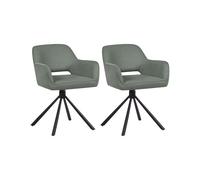 Set of 2 Chairs LOURES Fabric Dark Green