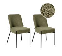 Set of 2 Chairs MALIN Boucle Dark Green