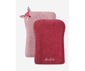 Set of 2 Changing Mattress Covers, Animals, in Towelling blush