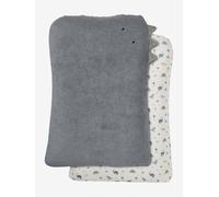 Set of 2 Changing Mattress Covers, Animals, in Towelling multicoloured