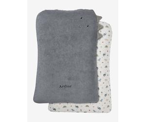 Set of 2 Changing Mattress Covers, Animals, in Towelling multicoloured