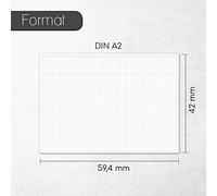 Set of 2 Checked Desk Pads for Writing and Sketching, DIN A2, 40 Sheets, Mathematical Paper Line Structure, dv_1237
