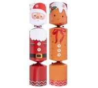 Set of 2 Christmas Crackers Extra Large Jumbo Red Santa Gingerbread 17.5" | Fun for all the family, each one contains games and various activities, the ideal finishing touch to the dinner table