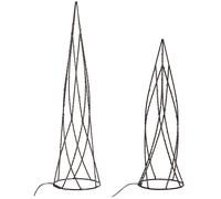 Set of 2 Christmas Decorations LED NEIDEN 52/38 cm Christmas Tree Silver