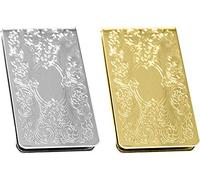 Set of 2 Chrome-Plated Stainless Steel Money Clip in Silver & Gold, Victorian Scroll, Default