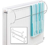 Greenfields Set of 2 Chrome Twin Metal Radiator Indoor Clothes Airer Dryer 2 Bar Towel Holder Drying Rail Rack Stand Indoor Laundry Drying Clothes Rack Quick Drying