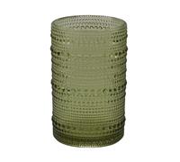 Set of 2 - Classic Luxury Green Hobnail Bead Glass Hi-Ball Tumbler Tall Drinking Glasses Gift Idea Elvida Interiors Green 2 Pack