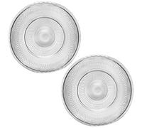 Set of 2 Clear Glass Dessert Side Plates - D21cm - Vintage Style Embossed Alfresco Dining Tableware