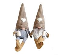 Set of 2 Coffee Gnome Decorations Handcrafted from Soft Plush Fabric, for Adding Cozy Charm to For Home Office, Kitchen, or Coffee Shop Spaces (brown)