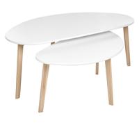 Beliani Set of 2 Coffee Tables FLY White, White