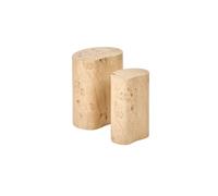 Set of 2 Coffee Tables GRINNELL Burl Effect