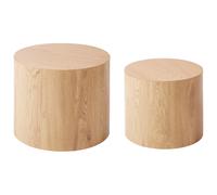 Set of 2 Coffee Tables MANTI Light Brown