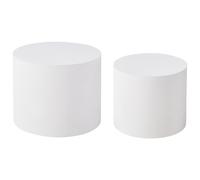 Beliani Set of 2 Coffee Tables MANTI White, White