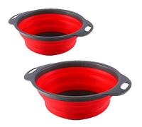 Set of 2 collapsible silicone colanders for the kitchen