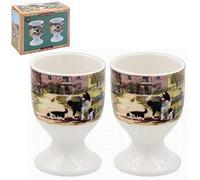 Set of 2 Collie & Sheep Fine China Hard Boiled Kitchen Breakfast Egg Holder Cups