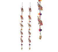 Set of 2 Colorful Decorative Indian Door Hanging 5 Fabric Elephant String for Indian Christmas Hangings Festival Home Wall Room Home Party Décor New year Gifting (Size:- 38")(Colour-Multicolour)
