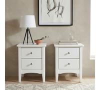 Set of 2 Como 2-Drawer Bedside Cabinets, Pair of Shaker-Style Modern Nightstands