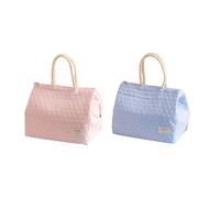 Set of 2 Cool Bag Lunch Box, 8L Lunch Bag for Food, Warm/Cold Hold Function for Lunch Box, Portable Picnic Bag, Lunch Bag, Insulated Thermal Bag for Beach, Work, Travel 24.5 x 17.5 x 22.5 cm (J)