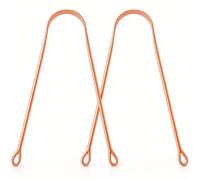 Set of 2 Copper Tongue Scraper with Travel Cases, 2 Pack, Oral Care Cleaner for Adults