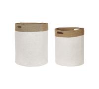 Beliani Set Of 2 Baskets Kardh Cotton White