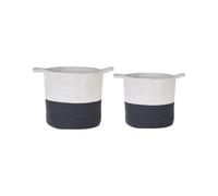 Beliani Set Of 2 Baskets Pazha Cotton Black