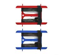 Set of 2 Crab Hand Line Fishing Tool for Crabbing with 13M Line Colorful Frame Bait Bag Weight Block No Hooks Beach Pier Portable Fishing Equipment(red+blue)