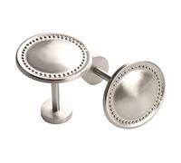 Set of 2 Curtain Holdbacks Silver Tiebacks Metal Tie Backs Heavy Duty Holder Spin Medallion Satin Silver Holdback with Screws by Deco Window