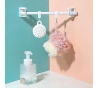 Set of 2 Curtain Rod Brackets Holders Featuring No Drill Hook, Plastic Material, 360 Degree Rotation, Suitable for Hanging Rods on Smooth and Clean Surfaces at for Home