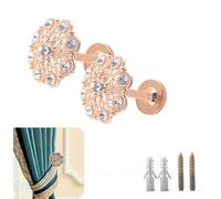 Set of 2 Curtain Tieback Hooks Window Drapery Medallion Holdbacks Wall Mounted Tie Backs for Curtains Drapery Holdbacks Curtain Pullbacks Curtain Holders (Aureate)