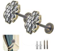 Set of 2 Curtain Tieback Hooks Window Drapery Vintage Wall Hooks Holdbacks Wall Mounted Drapery Holdbacks Curtain Wall Hooks for Curtains (Bronze)