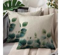 Set of 2 Cushion Covers 60 x 60 cm Spring Outdoor Cushions Covers Waterproof Soft Comfy Linen Square Throw Pillowcases with Invisible Zipper for Living Room Bed Sofa Garden Decor Gifts, Nature L#957
