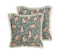 Set of 2 Cushions ALSTROEMERIA Boucle 45 x 45 cm Animal Green