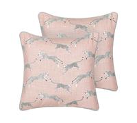 Set of 2 Cushions ARALES Cotton 45 x 45 cm Animal Pastel Pink