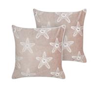 Set of 2 Cushions CERAMIUM Cotton 45 x 45 cm Pastel Pink