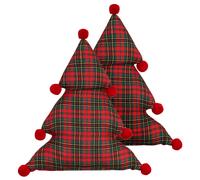 Set of 2 Cushions Christmas Tree 35 x 30 cm Green and Red TREAT
