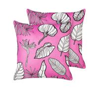 Set of 2 Cushions MALVA Velvet 45 x 45 cm Floral Pink