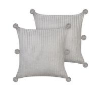 Set of 2 Cushions OCOTEA Cotton 45 x 45 cm Solid Grey