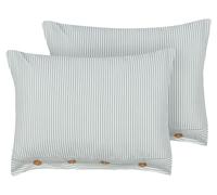 Set of 2 Cushions Striped 40 x 60 cm Green and White SEBRINE