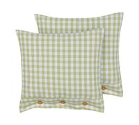 Set of 2 Cushions TALYA 45 x 45 cm Checked Olive Green