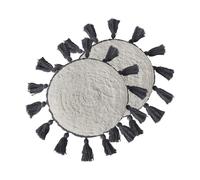 Set of 2 Cushions THISTLE Cotton 40 x 40 cm Solid Tufted Off-White