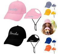 Set of 2 Custom Owner and Dog Hats for Small Dogs Large Medium Dogs Embroidered Dog Baseball Cap Personalised Dog Sun Hat with Ear Holes Dog's Baseball Hat for Sun Protection Pet Lover Gifts