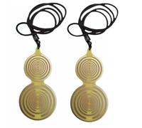 Set of 2 cyan Gold-plated MWO Disk 10CM/3.94inches EMFS Polarizing Disk Multi Wave Oscillator Coil gourd-shaped cucurbit shape cyan golden color charm