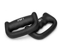 Set of 2 D-Handle Dumbbell 1KG Soft Grip Hand Weight Dumbbells Pair | Dumbbell, Ergonomic Finger Grooves, Non-Slip Matte Finish, Anti-Roll Flat Base, For Women, Cardio & Boxing