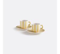 Set of 2 Darcy Dolomite Cups & Saucers Yellow