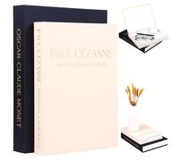 Set of 2 Decorative Books Storage Box, Stylish Fake Books Design Storage Tray, Vintage Art Faux Book Aesthetic Hollow Book Secret Organiser for Bookshelf, Coffee Table, Living Room, Office Decor